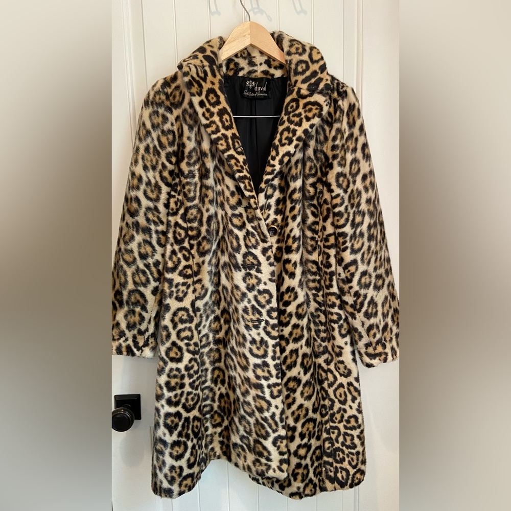 Leopard coat real fur
